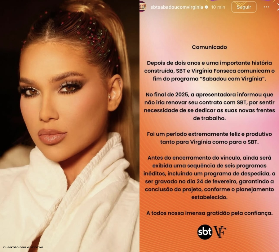 SBT anuncia fim do programa “Sabadou com Virgínia” após dois anos no ar