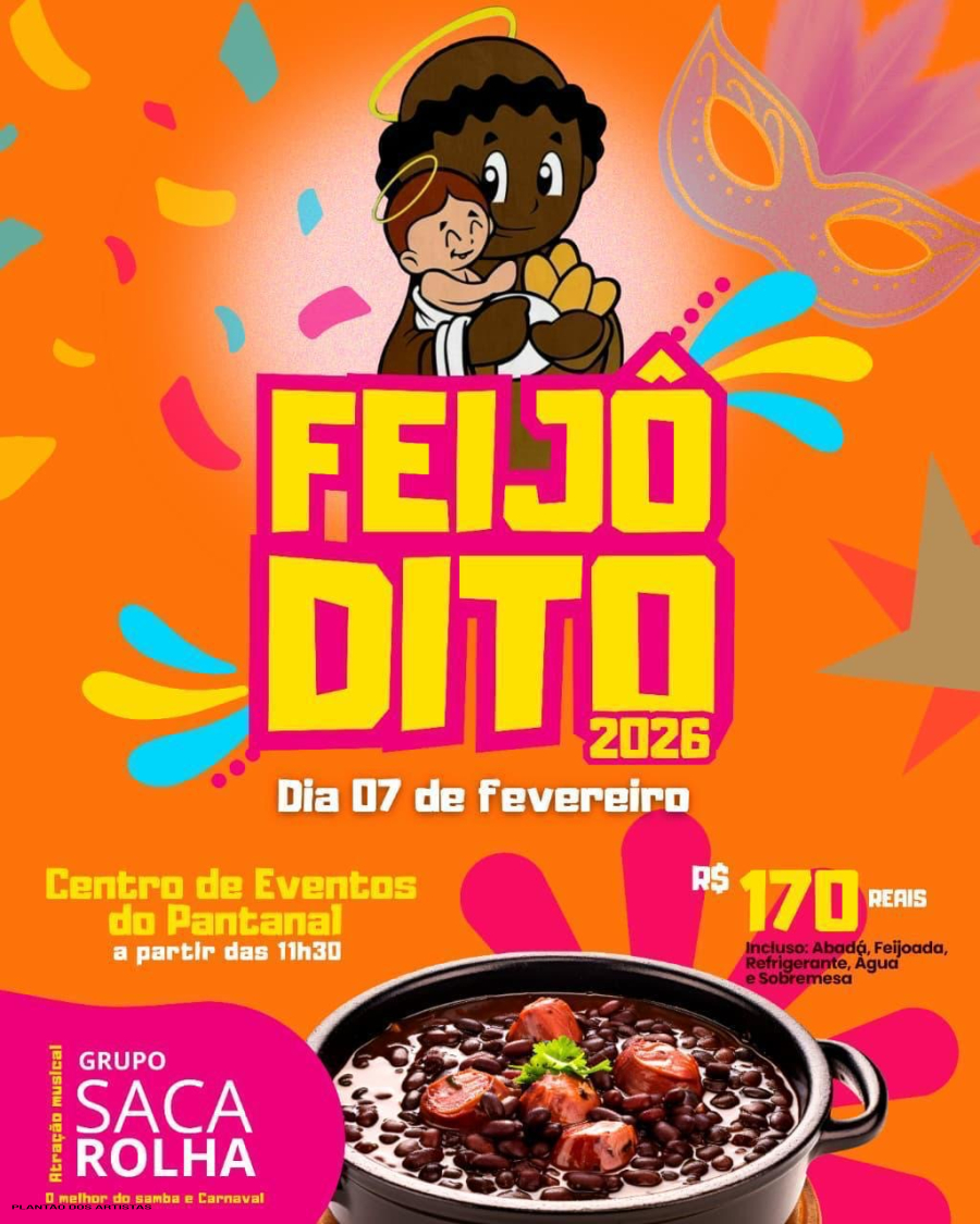 Feijô Dito 2026 promete muito samba, animação e feijoada completa em Cuiabá